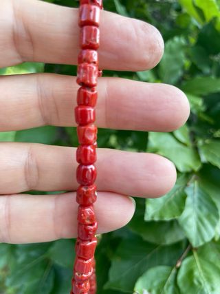 Collana corallo naturale argento 925 placcato oro
