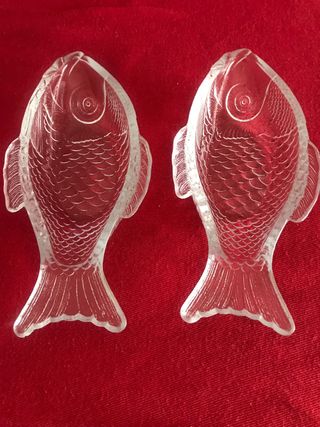 2 ciotole in vetro a forma di pesce