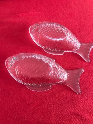 2 ciotole in vetro a forma di pesce