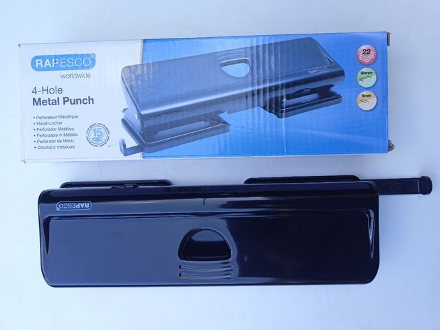 Taladradora Rapesco 4 Agujeros Negra NUEVA