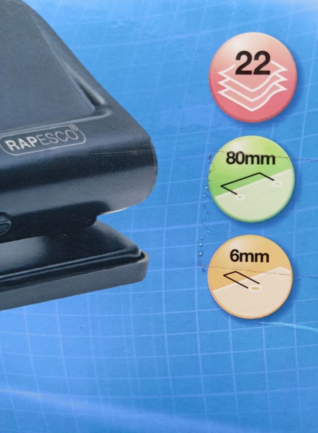 Taladradora Rapesco 4 Agujeros Negra NUEVA