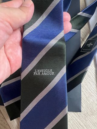 Corbata Gucci hombre verde y azul