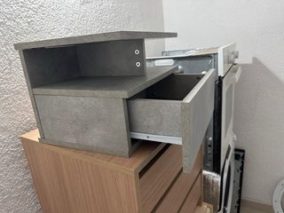 Mesita de noche efecto hormigón