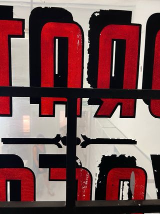 Cartel de Cristal Antiguo LABORATORIO CAVACASES