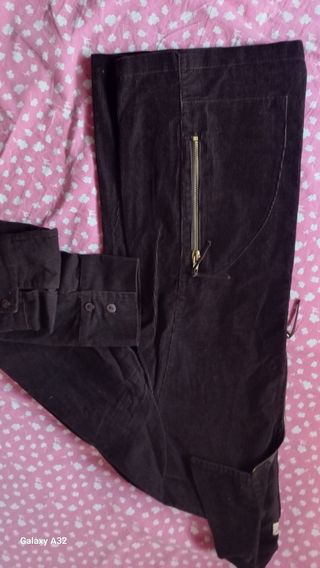 Giacca camicia Club Voltaire marrone velluto elast