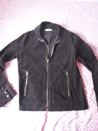 Giacca camicia Club Voltaire marrone velluto elast