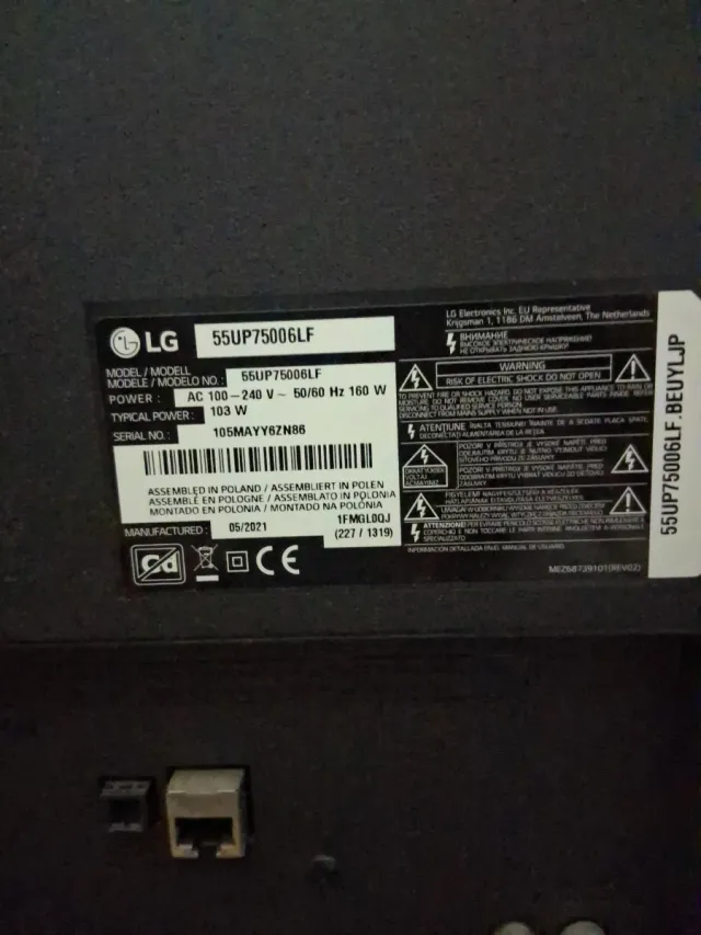TV LG 55 para arreglar pantalla