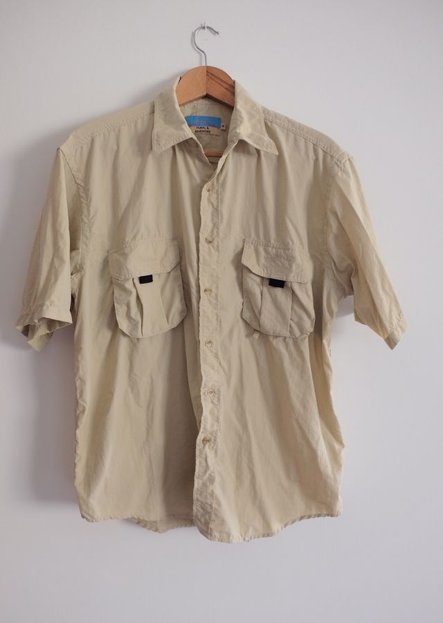 Camisa Coronel Tapiocca Manga Corta Beige