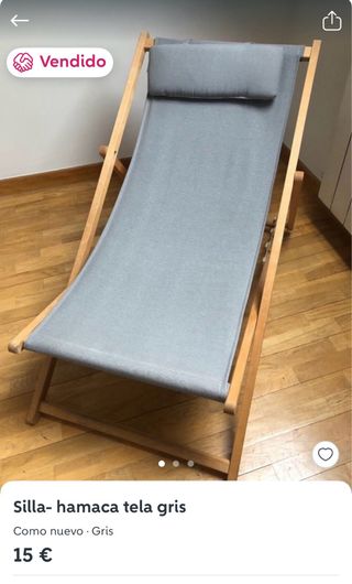 Silla hamaca de tela gris