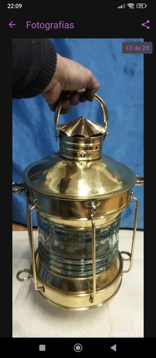 Farol de barco original náutico de latón