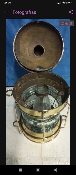 Farol de barco original náutico de latón