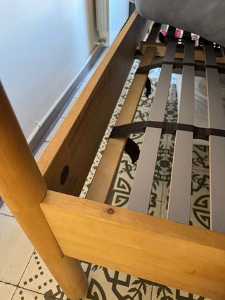 Cama IKEA Bali con dosel, somier y colchón