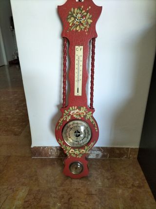 Barometro Vintage Termometro Igrometro Rosso