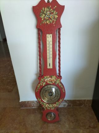 Barometro Vintage Termometro Igrometro Rosso