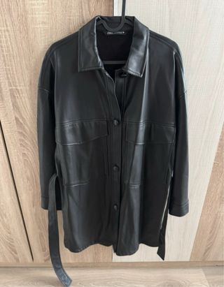 Sobrecamisa Polipiel Zara Negra