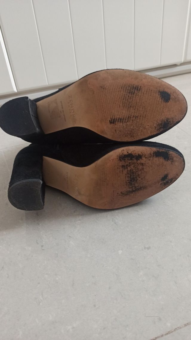 Botines Zendra Piel Serraje Negro Talla 38