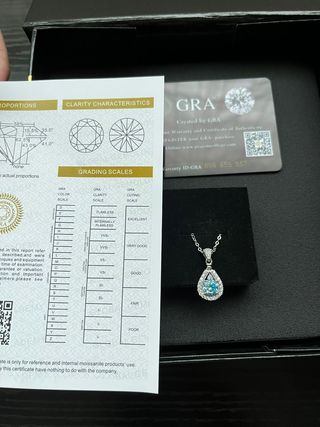 Collar Plata Moissanita Certificado GRA