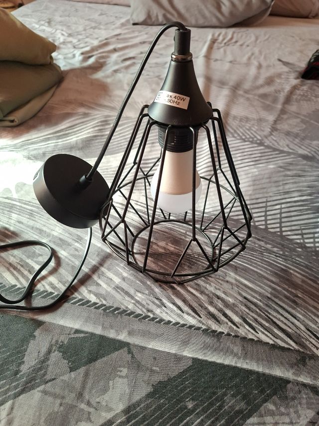 Lámpara de techo industrial negra