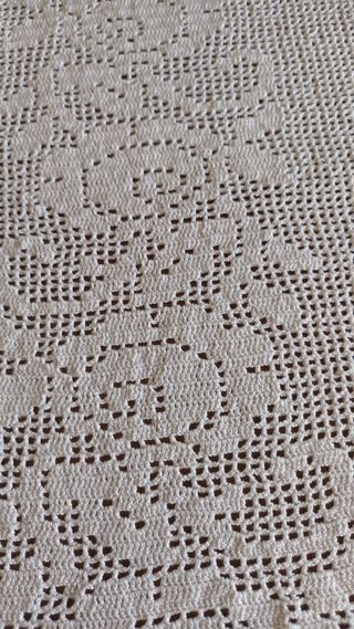 Runner uncinetto bianco