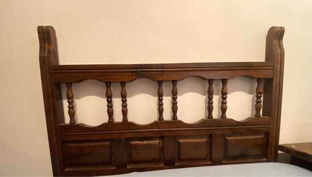 Cabecero cama de madera de roble