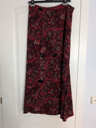 Falda larga estampada, forrada