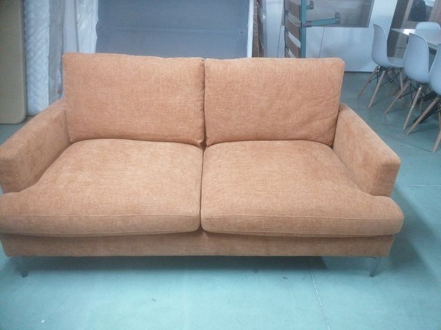 Sofá de 3 plazas en tela naranja