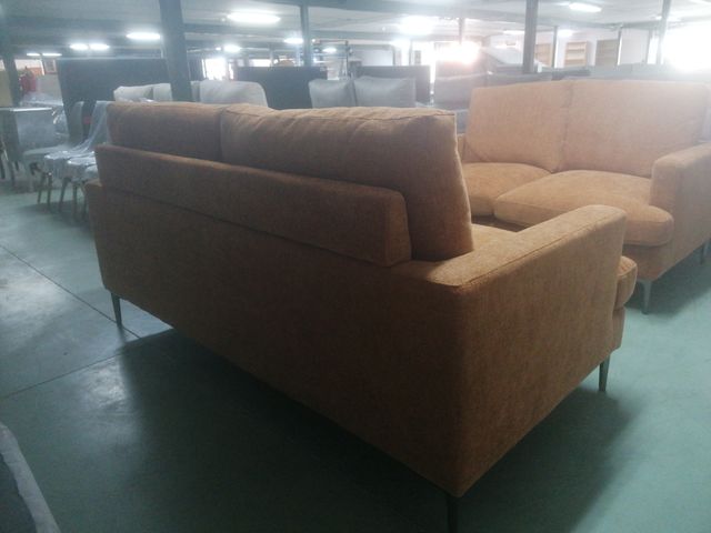 Sofá de 3 plazas en tela naranja