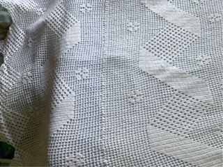 Copriletto uncinetto bianco/beige