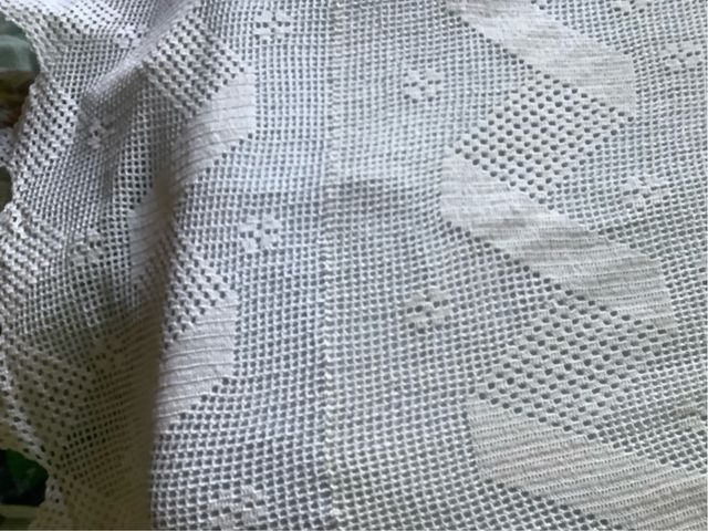 Copriletto uncinetto bianco/beige