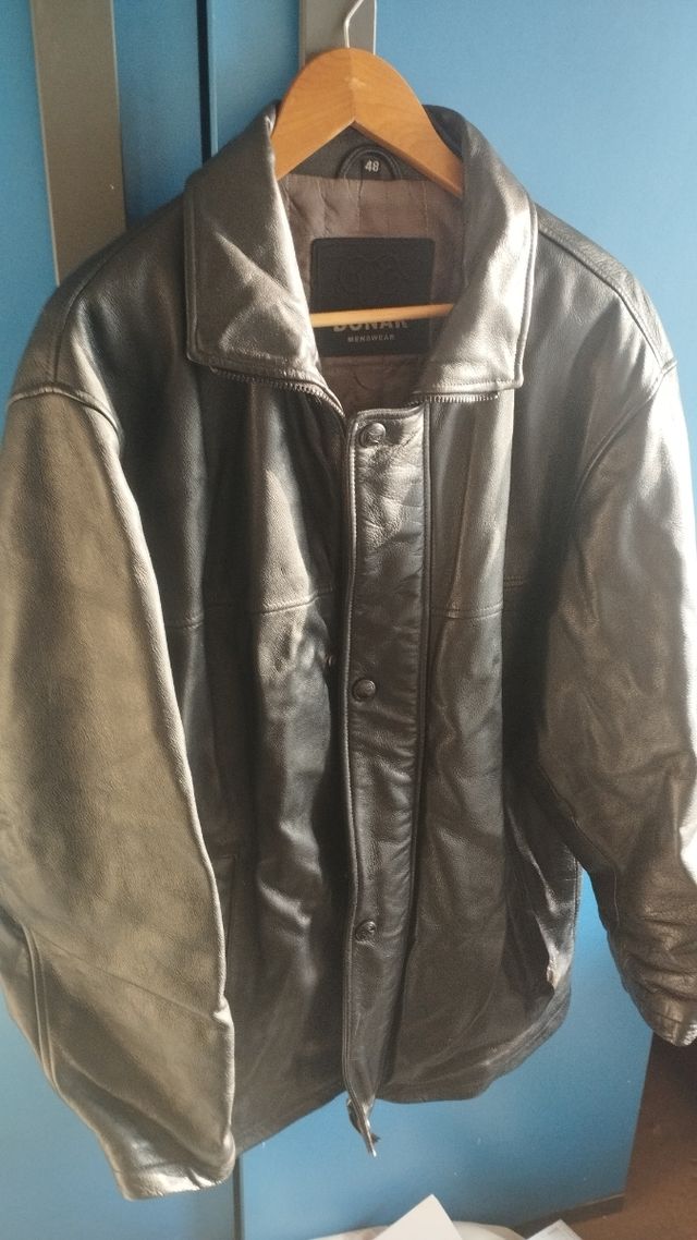 Abrigo de piel auténtica DONAR negro talla 48