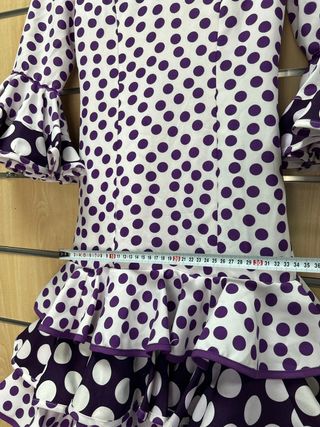 Traje Flamenca Morado y Blanco Talla 10