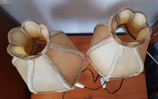 Pareja Lámparas Mesita Noche Antiguas