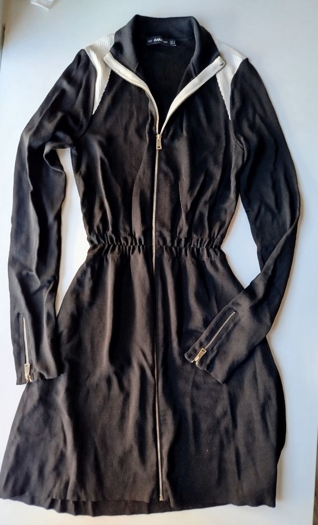 Vestido Zara Negro Cremallera