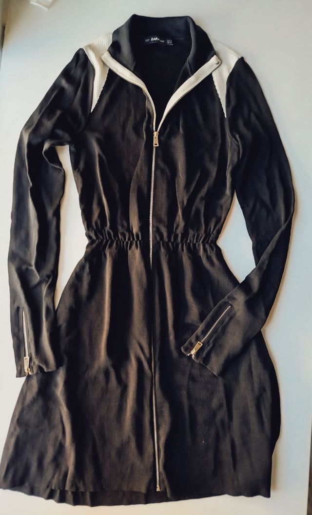 Vestido Zara Negro Cremallera