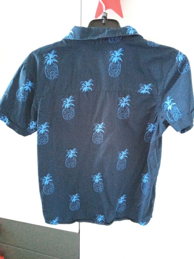 Camisa Piñas Azul Primark 8-9 años