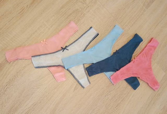 Pack 5 tangas mujer varios colores 100% algodón