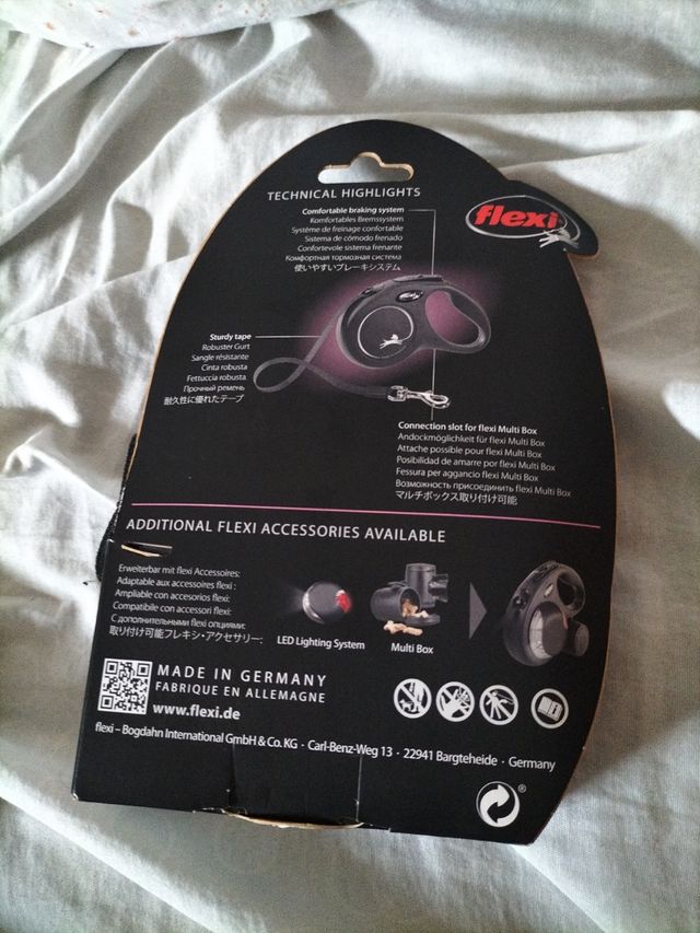 Correa Flexi Talla S Negro 5m