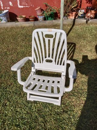 Sillón Playa o Camping Plegable blanco 