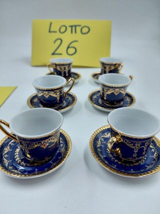 Servizio da Caffè Miniatura Blu Oro