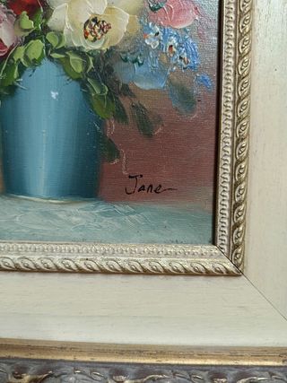 Bodegón de Flores Óleo sobre Madera Firmado