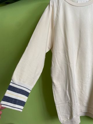 Jersey largo beige con rayas