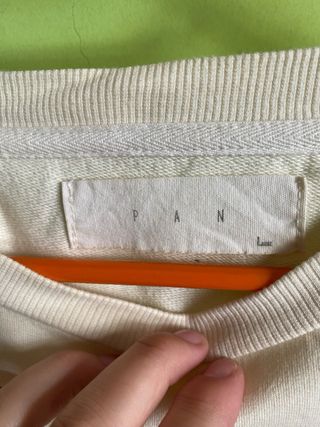 Jersey largo beige con rayas