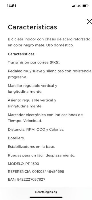 Bicicleta Estática Salter Stone PT1590