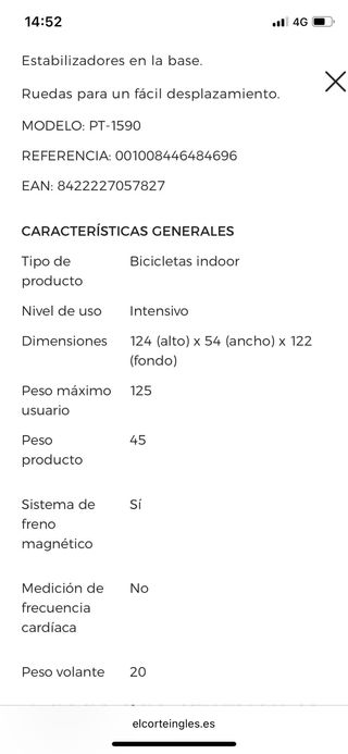Bicicleta Estática Salter Stone PT1590
