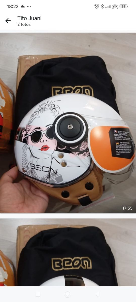 Casco de moto BEON nuevo talla xs negociable