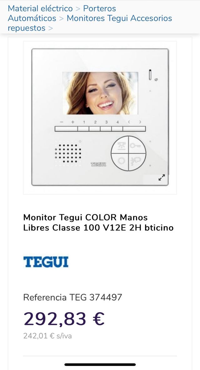 MONITOR TEGUI BTICINO CLASSE 100