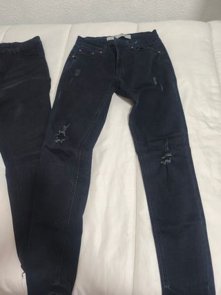 Lote 2 Vaqueros Negros mujer Talla M