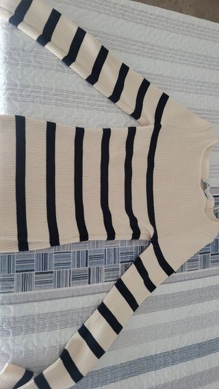 Jersey ZARA rayas beige talla L