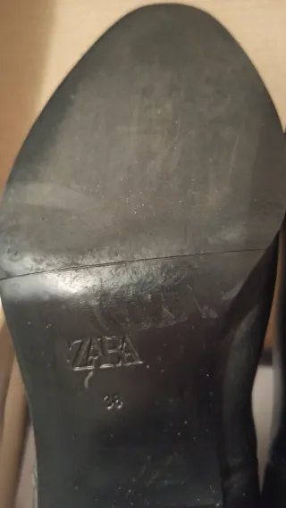 Botines Zara Piel Negro Talla 38
