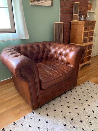 Nuovo!! Poltrona Chester in pelle marrone | Maison du Monde